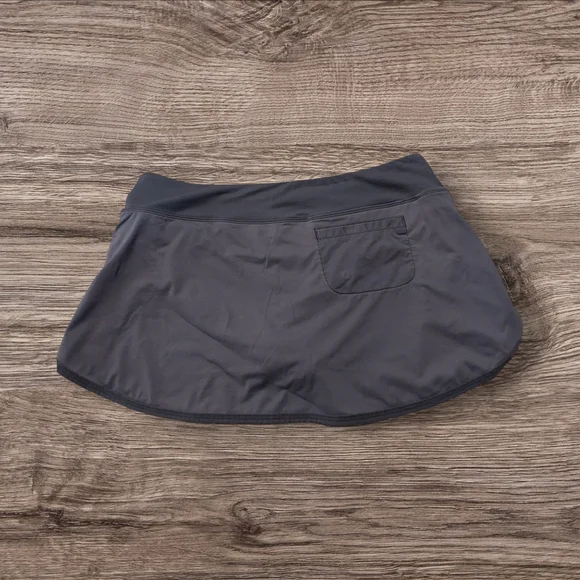 Charcoal Gray Athleta Skort With Built In Briefs - Picture 2 of 4